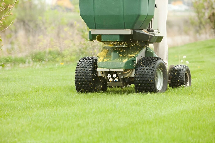 fertilizing a lawn