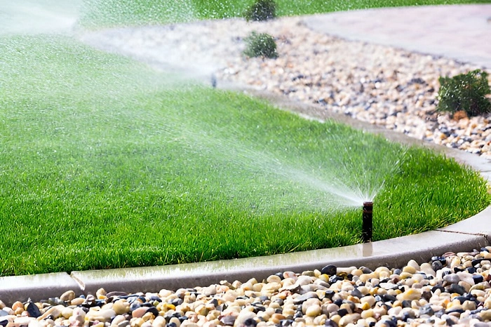 watering a lawn 