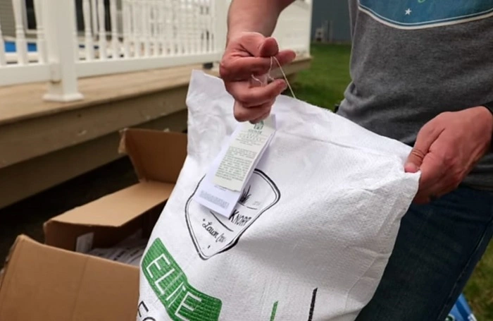 image of grass seeds stored in a sack