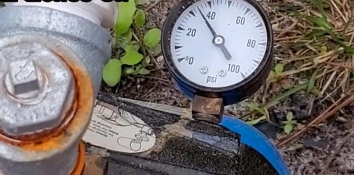 image of a meter measuring the water flow of sprinkler