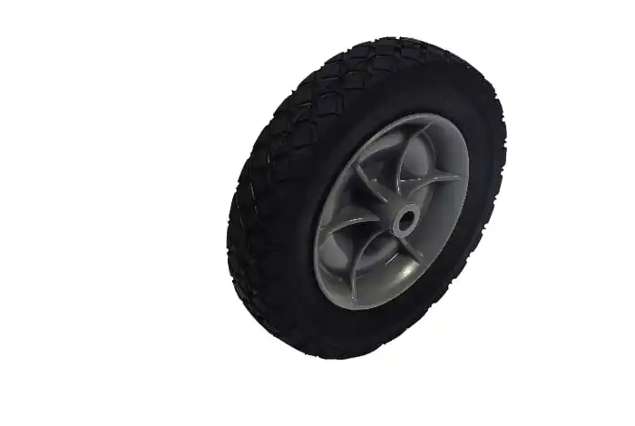 image of lawnmower wheel