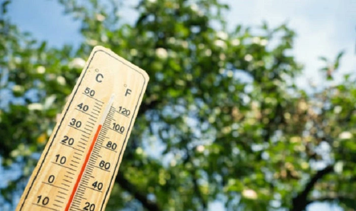 image of thermometer showing high temperature