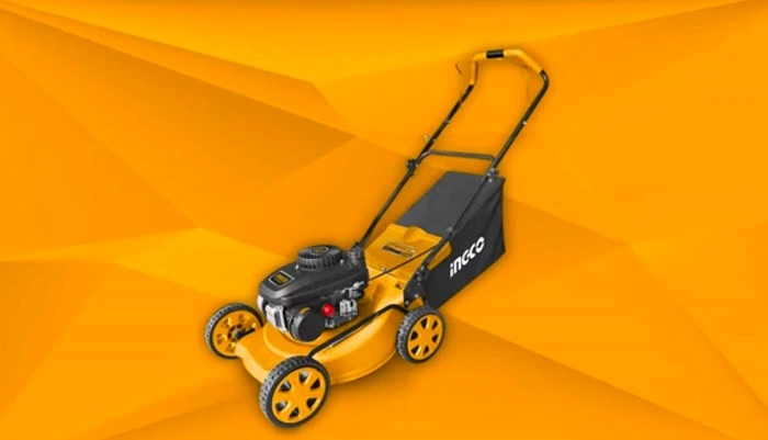 image of a gas lawnmower