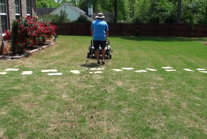 image of aerating a bermuda grass lawn