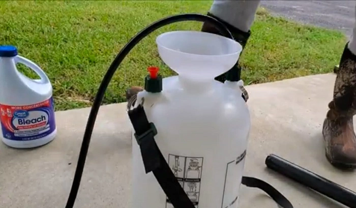 image of bleach to kill large area of weeds