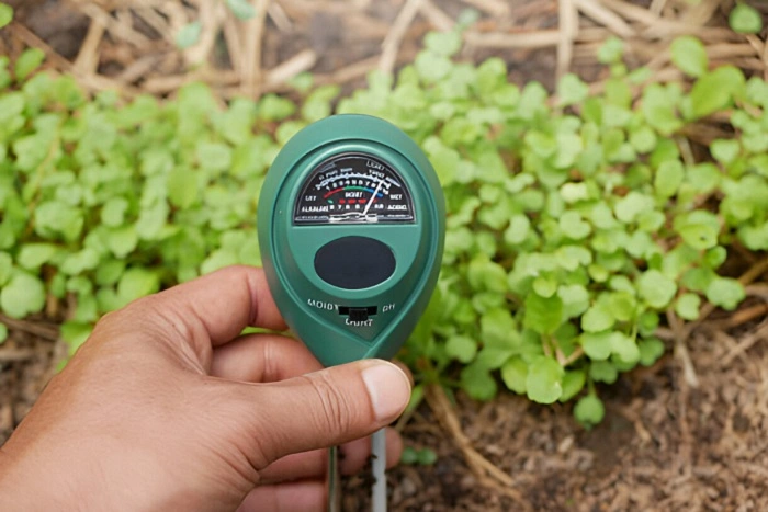 image of measuring soil temperature